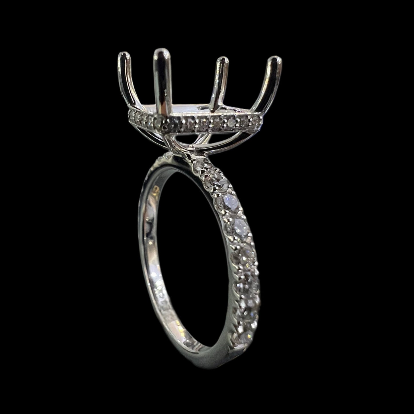Radiant Under Halo Diamond Setting