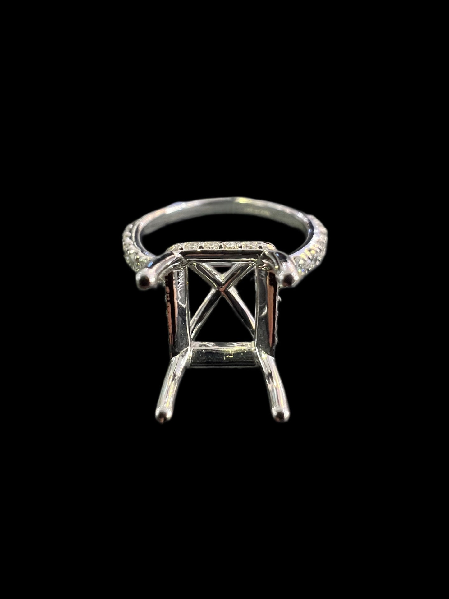 Radiant Under Halo Diamond Setting