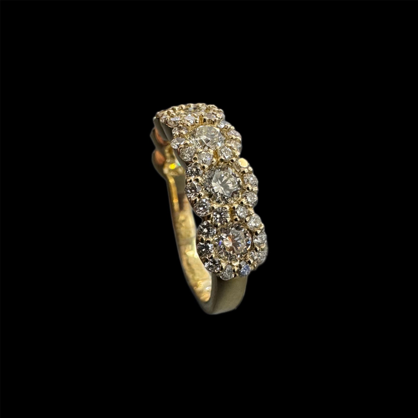 Diamond Halo Cluster Ring