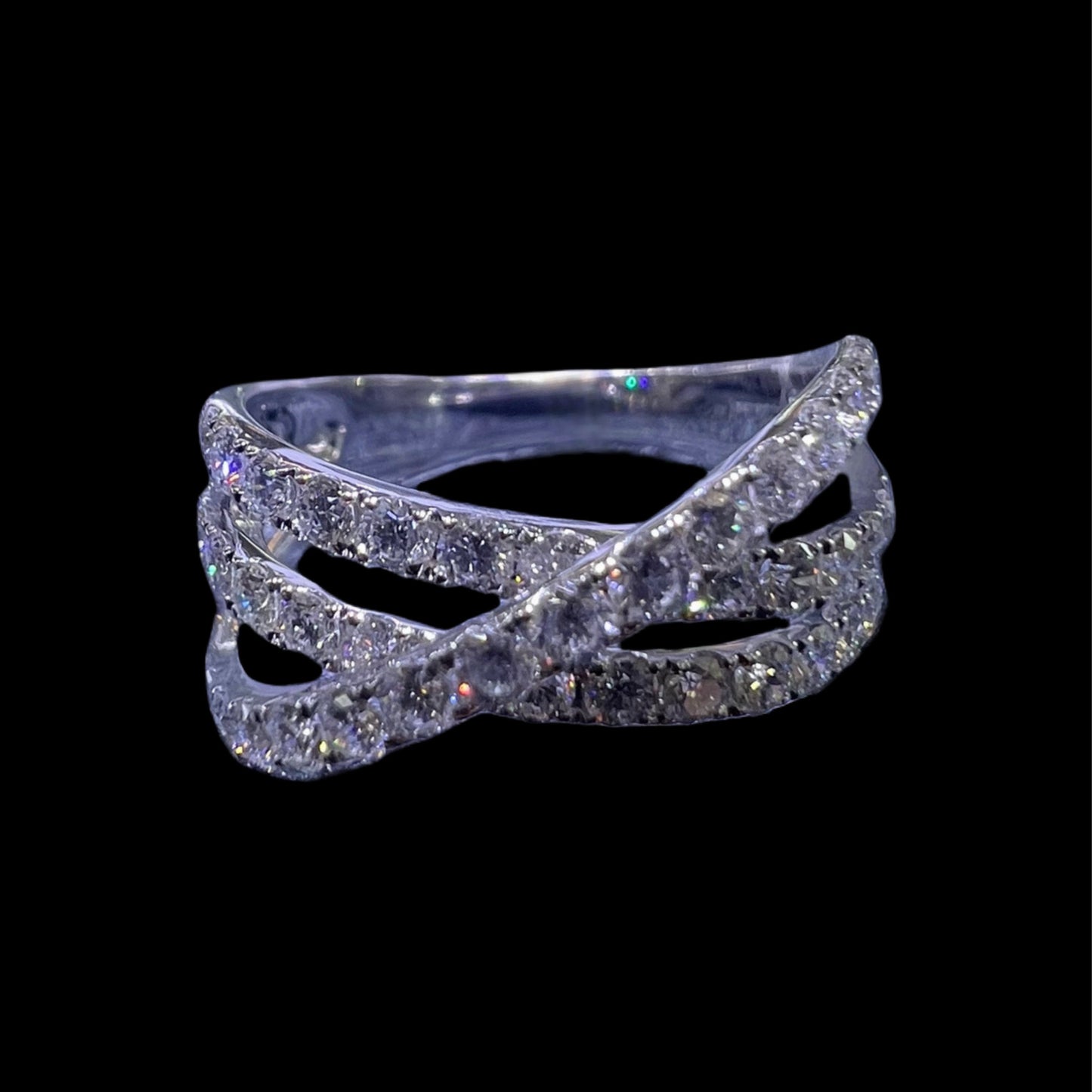 Diamond Criss-Cross Ring