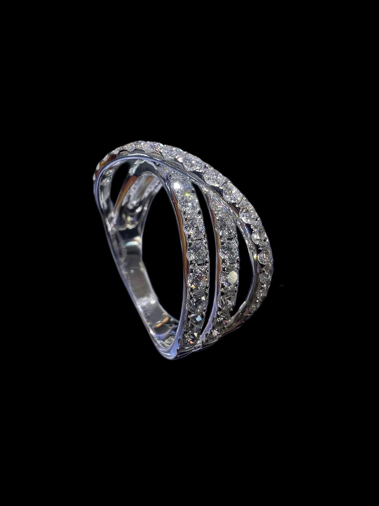 Diamond Criss-Cross Ring
