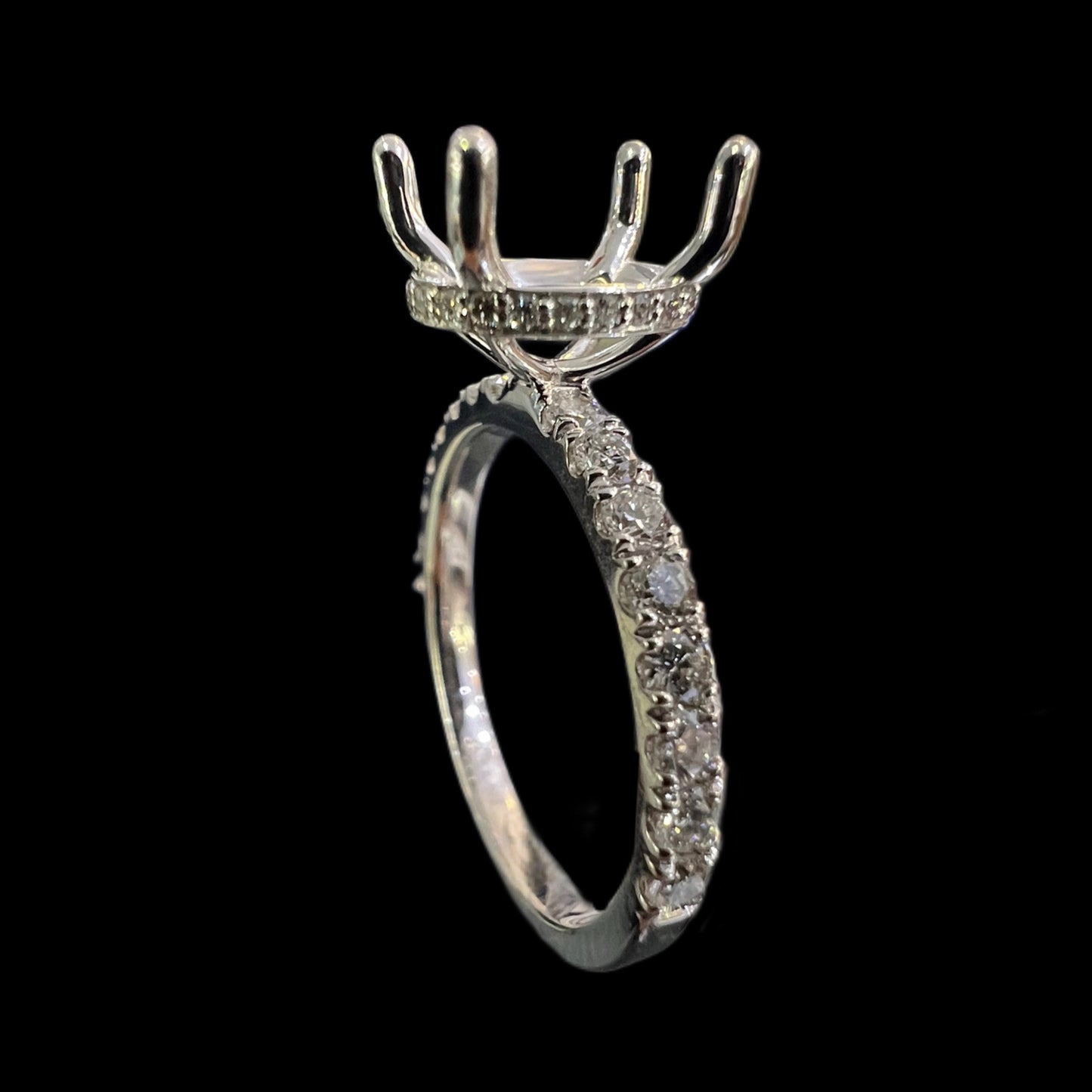 Oval Under Halo Diamond Setting