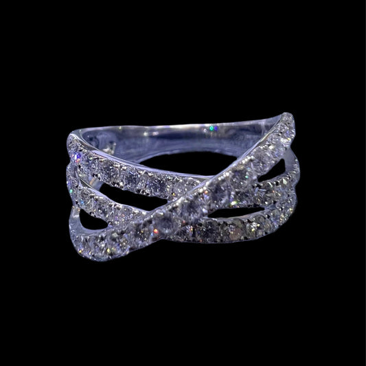 Diamond Criss-Cross Ring